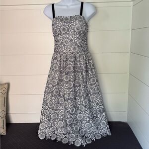 Draper James Navy and White Lace Midi Dress, Women’s 2